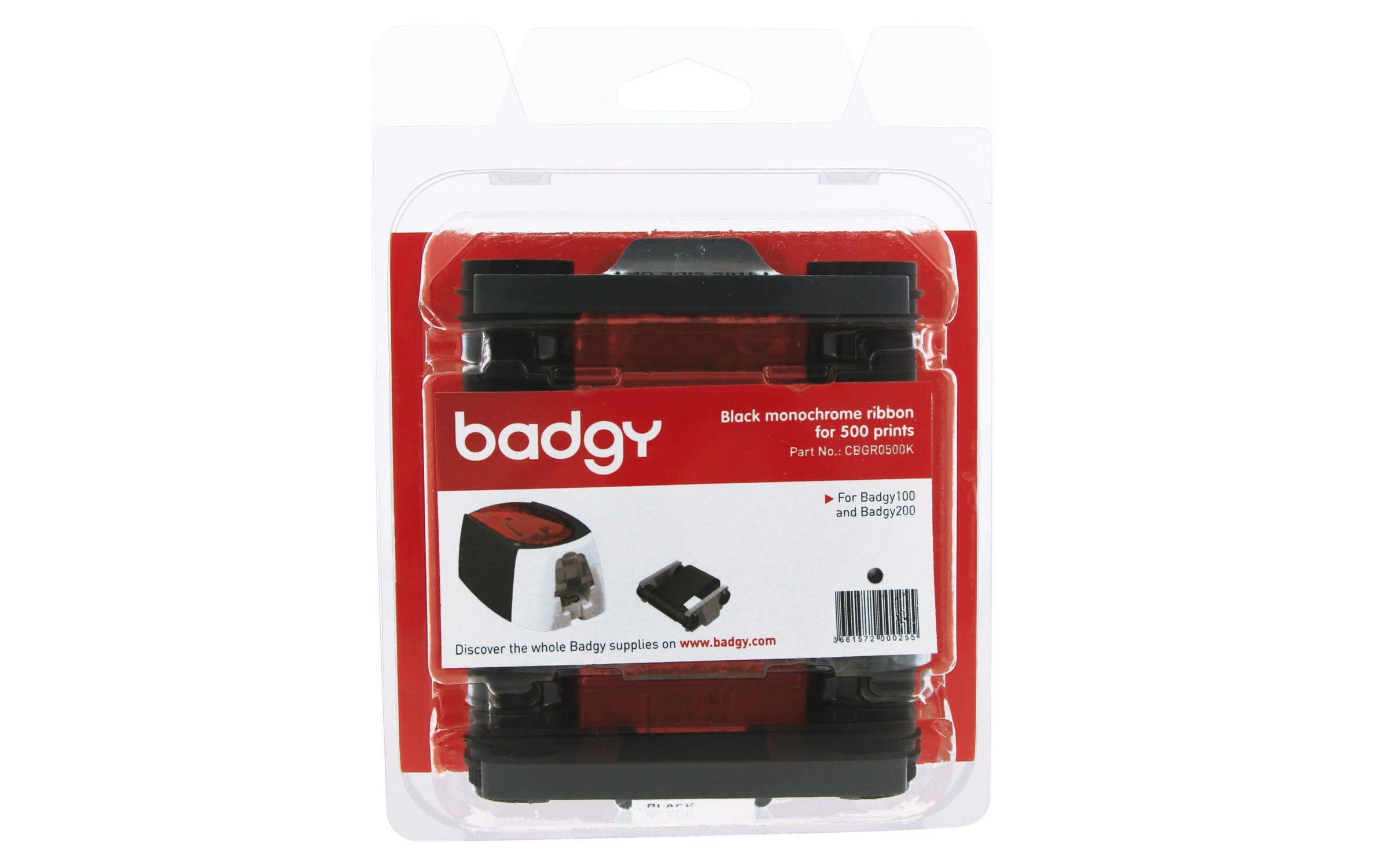 334559 - Mediatech Evolis black monochrome Ribbon, Für 500 Prints, zu Badgy 100/200,