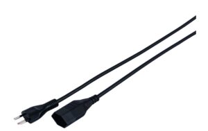 Kunststoff-Verlängerungskabel, 5m, schwarz 3-polig, T12/T13, halogenfrei