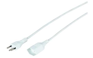 Kunststoff-Verlängerungskabel, 5m, weiss 3-polig, T12/T13, halogenfrei