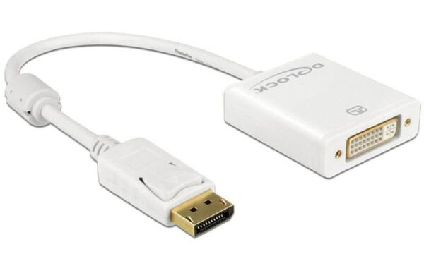 Delock Monitoradapter DP zu DVI, aktiv, 4K Support DP Stecker zu DVI24+5-Bu 20cm, weiss kaufen | Mediatech.ch