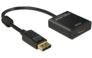 Monitoradapter DP zu HDMI, aktiv, 4K Support DP Stecker zu HDMI Buchse, 20cm, schwarz
