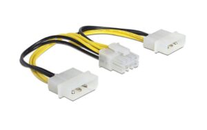 Kabel Stromversorgung 2x5.25 auf 1xEPS 8Pol 2x5.25 Molex auf 1x 8Pol EPS