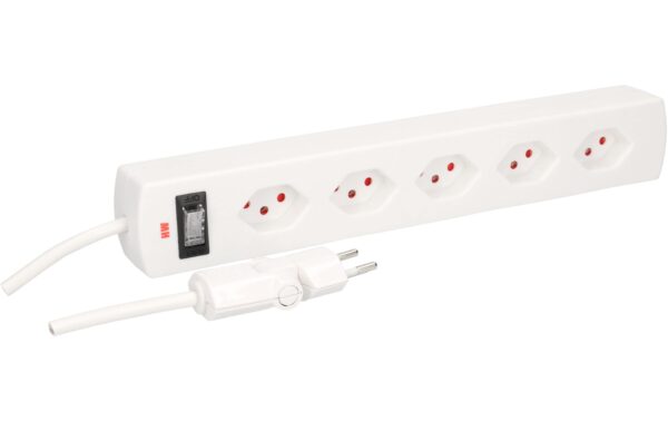 344940 - Mediatech Max Hauri Steckdosenleiste Safety-Line 5xT13 quer, weiss, mit Reset-Schalter kaufen Schweiz | Mediatech.ch