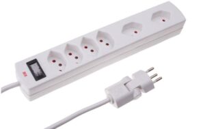 Max Hauri Steckdosenleiste Safety-Line 4xT13 + 2x quer, weiss, Reset-Schalter kaufen Schweiz | Mediatech.ch