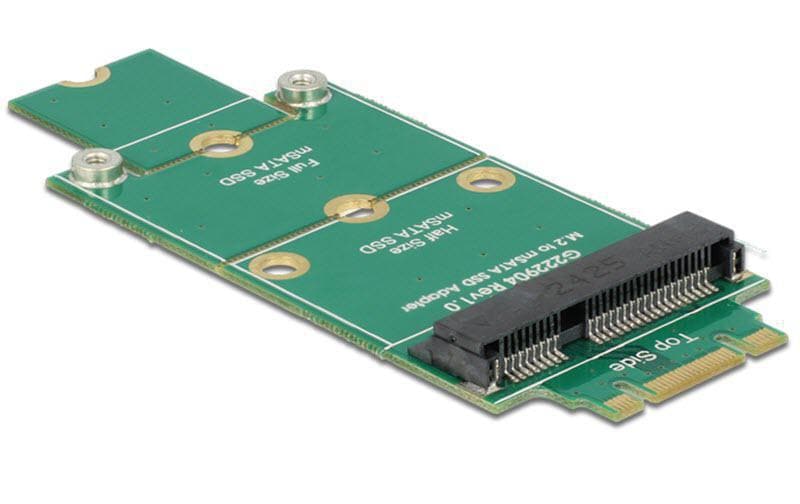 Delock mSATA zu M.2 Adapter, half/full Size Betrieb von mSATA SSD in M.2 Slot kaufen Schweiz | Mediatech.ch