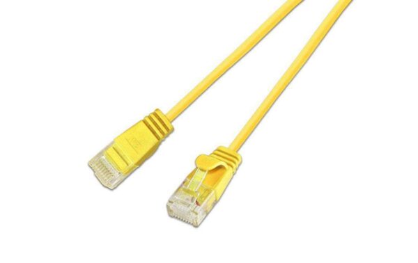 Wirewin Slim Patchkabel: UTP, 1.5m, gelb Cat.6, AWG36, Klinkenschutz, rund, 2.8mm