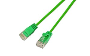 Wirewin Slim Patchkabel: UTP, 1m, grün Cat.6, AWG36, Klinkenschutz, rund, 2.8mm