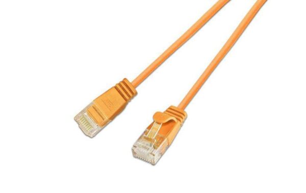 353715 - Mediatech Wirewin Slim Patchkabel: UTP, 1m, orange Cat.6, AWG36, Klinkenschutz, rund, 2.8mm