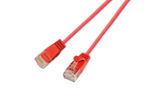 Wirewin Slim Patchkabel: UTP, 15cm, rot Cat.6, AWG36, Klinkenschutz, rund, 2.8mm