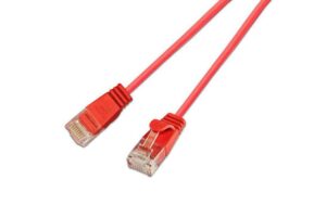 Wirewin Slim Patchkabel: UTP, 50cm, rot Cat.6, AWG36, Klinkenschutz, rund, 2.8mm