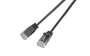 353739 - Mediatech Wirewin Slim Patchkabel: UTP, 1.5m, schwarz Cat.6, AWG36, Klinkenschutz, rund, 2.8mm