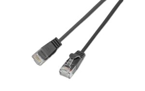 Wirewin Slim Patchkabel: UTP, 10m,schwarz Cat.6, AWG36, Klinkenschutz, rund, 2.8mm