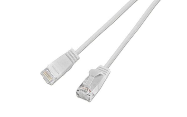 353749 - Mediatech Wirewin Slim Patchkabel: UTP, 1m, weiss Cat.6, AWG36, Klinkenschutz, rund, 2.8mm