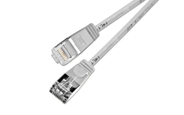 Slim Wirewin Pachkabel: U/FTP, 50cm, grau Cat.6, AWG36, 100% Kupfer, geschirmt, 4mm