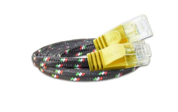 355200 - Mediatech Wirewin Slim Toughkabel: UTP, 5m, gelb Cat.6, AWG36, Klinkenschutz, Nylonmantel