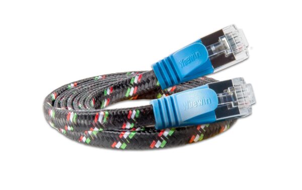 355229 - Mediatech Wirewin Slim Toughkabel: STP, 1m, blau Cat.6, AWG36, Klinkenschutz, Nylonmantel