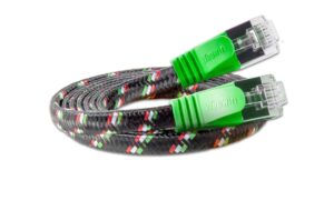 Wirewin Slim Toughkabel: STP, 1m, grün Cat.6, AWG36, Klinkenschutz, Nylonmantel