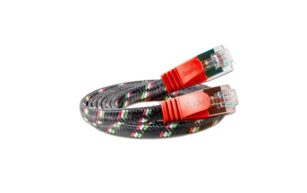 355253 - Mediatech Wirewin Slim Toughkabel: STP, 1m, rot Cat.6, AWG36, Klinkenschutz, Nylonmantel