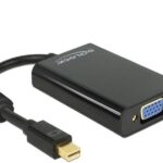 Mini-DisplayPort zu VGA Adapter mit Audio für Mac&Windows, Farbe:schwarz