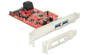 DeLock: 2xSATA + 2xUSB3  PCI-Ex1 Kontroller inkl. Low Profile Soltblech