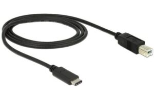 Delock USB2.0-Kabel TypC-B: 1m, schwarz max. 480Mbps, Typ-C, für Druckeranschluss kaufen | Mediatech.ch