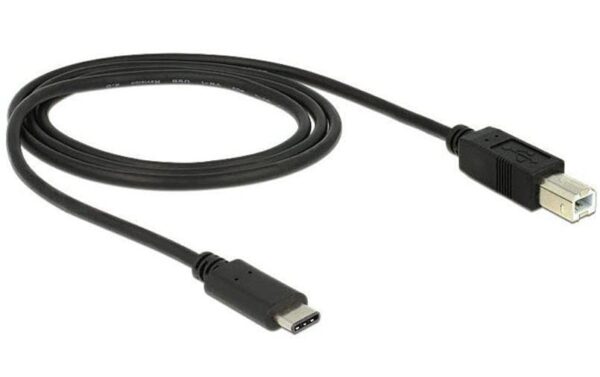 Delock USB2.0-Kabel TypC-B: 1m, schwarz max. 480Mbps, Typ-C, für Druckeranschluss kaufen | Mediatech.ch