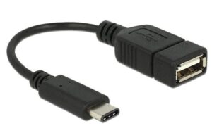 Delock USB2.0-Adapterkabel A-C, 15cm, schwarz max. 480Mbps, A-Buchse - Typ-C Stecker kaufen | Mediatech.ch