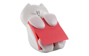 3M Katzen Dispenser weiss 76x76mm, inkl. 1 Block neon rot