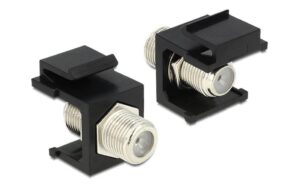 Delock Keystone Jack: F-Buchse Buchse-Buchse, schwarz kaufen Schweiz | Mediatech.ch