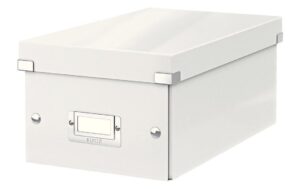 Leitz Aufbewahrungsbox DVD weiss für 20 DVD-Hüllen zusammenfaltbar