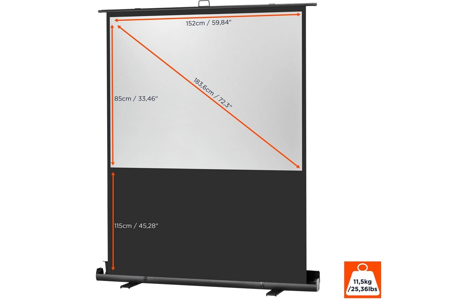 371757_1 - Mediatech Celexon, Ultramobil Plus Professional Leinwand, 16:9, manuell, 160x90cm