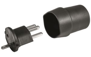 Fixadapter 3-Pol Deutsch auf Stecker CH T23 schwarz, CEE7 auf T23