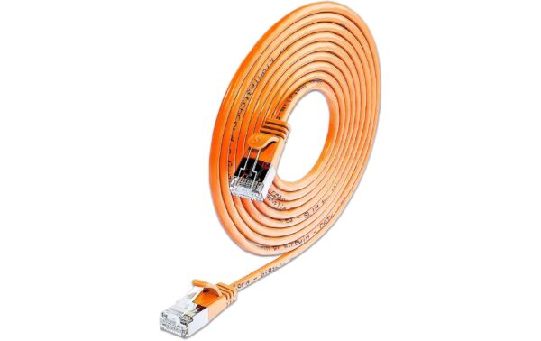 Wirewin Slim Patchkabel: UTP, 7.5m, orange Cat.6, AWG36, Klinkenschutz, rund, 2.8mm