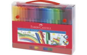 Faber-Castell Filzstift 60 Stifte im Koffer, auswaschbar aus Textilien