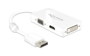 Delock Displayport 1.1 zu HDMI/VGA/DVI Adapter benötigt DP++ Anschluss, weiss, passiv kaufen | Mediatech.ch