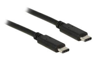 Delock USB2.0-Kabel TypC-TypC: 0.5m, schwarz max. 480Mbps, Typ-C Stecker beidseitig kaufen | Mediatech.ch