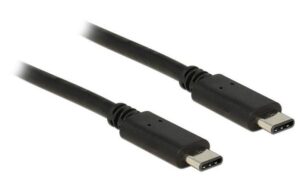 USB2.0-Kabel TypC-TypC: 1m, schwarz max. 480Mbps, Typ-C Stecker beidseitig