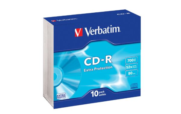 Verbatim CD-R 700MB  10-Pack Slimcase bis 52-fach, nicht bedruckbar
