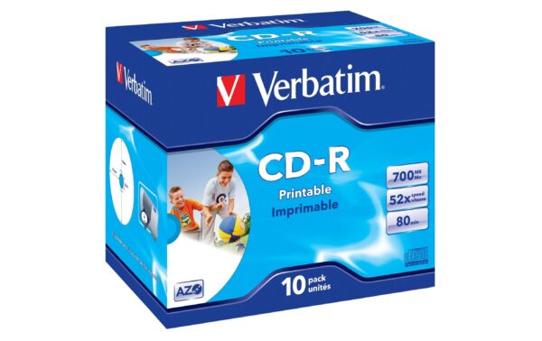 Verbatim CD-R 52x 80Min/700MB 10er Pack Bis 52-fach,Wide printable Surface