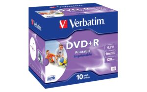 Verbatim DVD+R Medien 4.7GB,16x,10er Pack Wide printable Surface / Jewel Case