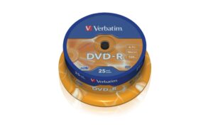 Verbatim DVD-R Medien 4.7GB,16x,25er Spind n.bedruckbar / mit Logo / Scratch Resistant