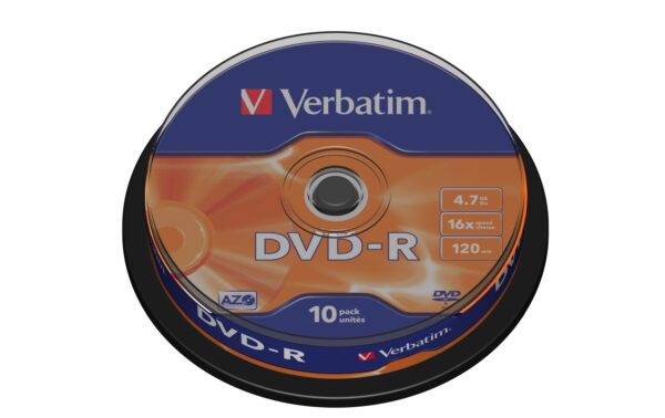 Verbatim DVD-R Medien 4.7GB,16x,10er Spind n.bedruckbar / mit Logo / Scratch Resistant