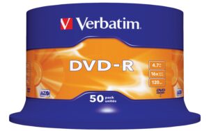 Verbatim DVD-R Medien 4.7GB,16x,50er Spind n.bedruckbar / mit Logo/ Scratch Resistant