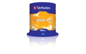 Verbatim DVD-R Medien 4.7GB,16x,100er Spind n.bedruckbar,  mit Logo, Scratch Resistant