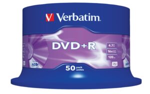 Verbatim DVD+R Medien 4.7GB,16x,50er Spind n.bedruckbar / mit Logo, Scratch Resistant