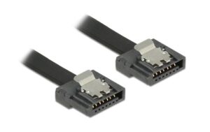 Delock SATA-3 Kabel 20 cm, Metall Clip 6 Gbps, extrem flexibel, schwarz
