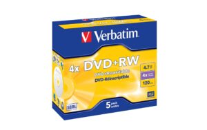 Verbatim DVD+RW 4x4.7GB 5er Pack n.bedruckbar, mit Logo, Jewel Case