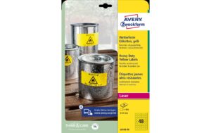 Avery Zweckform wetterfeste Etiketten rund Durchmesser 30mm, gelb, permanent klebend