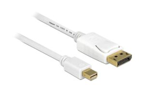 Delock Mini-DP auf DP, 2m, V1.2, 4K support Mini-Displayport zu Displayport, weiss