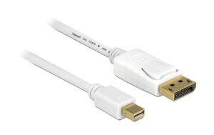 Delock Mini-DP auf DP, 3m, V1.2, 4K support Mini-Displayport zu Displayport, weiss